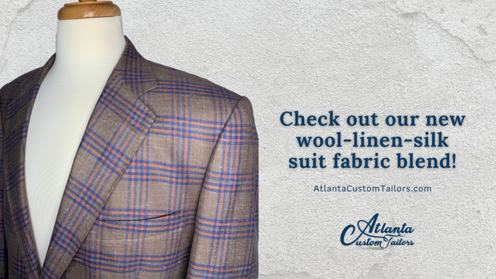 Check out our new wool-linen-silk suit fabric blend!